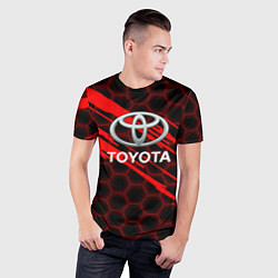 Футболка спортивная мужская Toyota: Красные соты, цвет: 3D-принт — фото 2