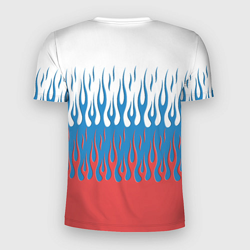 Мужская спорт-футболка Флаг России пламя / 3D-принт – фото 2