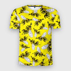 Футболка спортивная мужская Пчелы на желтом, цвет: 3D-принт