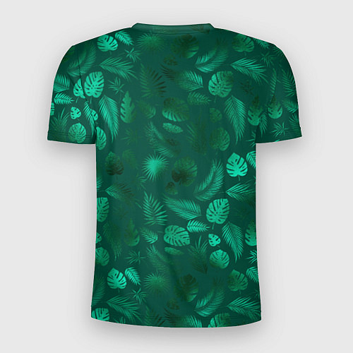 Мужская спорт-футболка Яркие зеленые листья / 3D-принт – фото 2