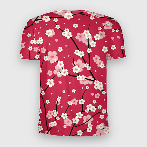 Мужская спорт-футболка Цветы на ветках / 3D-принт – фото 2