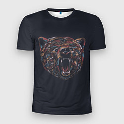 Футболка спортивная мужская Злой медведь-мозаика, цвет: 3D-принт