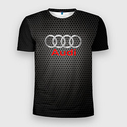 Футболка спортивная мужская Audi карбон, цвет: 3D-принт