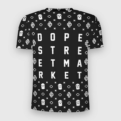 Мужская спорт-футболка Узор Black Ski Mask Dope Street Market / 3D-принт – фото 2