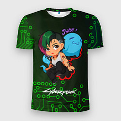 Мужская спорт-футболка Judy art cyberpunk 2077