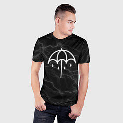 Футболка спортивная мужская Bring me the horizon молнии, цвет: 3D-принт — фото 2