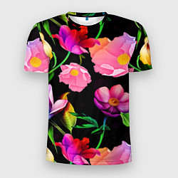 Мужская спорт-футболка Цветочный узор Floral pattern