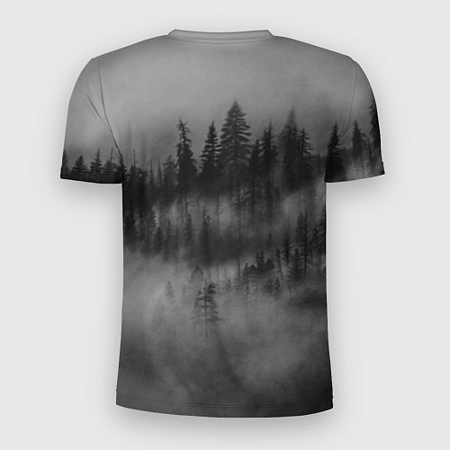 Мужская спорт-футболка Туманный лес - природа / 3D-принт – фото 2
