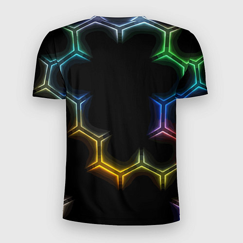 Мужская спорт-футболка Геометрический узор Neon / 3D-принт – фото 2