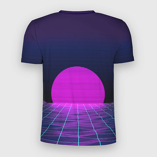 Мужская спорт-футболка Закат розового солнца Vaporwave Психоделика / 3D-принт – фото 2