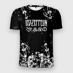 Футболка спортивная мужская LED ZEPPELIN texture вода, цвет: 3D-принт