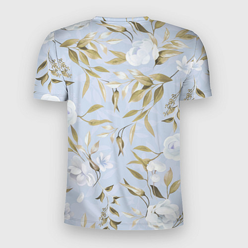Мужская спорт-футболка Цветы Золотые Листья / 3D-принт – фото 2