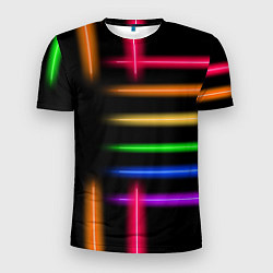 Футболка спортивная мужская Неоновое свечение Minimalism Neon, цвет: 3D-принт