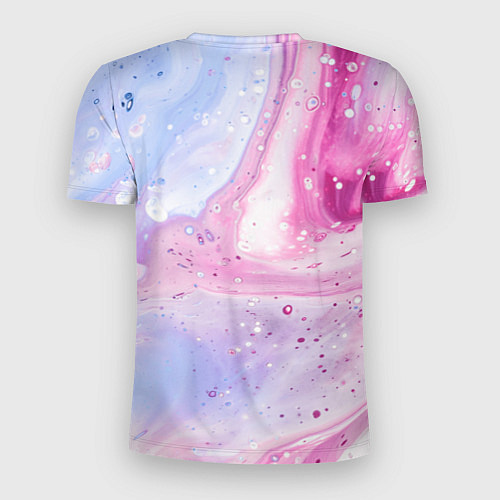 Мужская спорт-футболка Абстрактные краски голубой, розовый / 3D-принт – фото 2