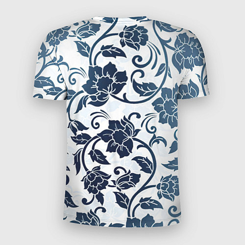 Мужская спорт-футболка Гжелевые цветы / 3D-принт – фото 2