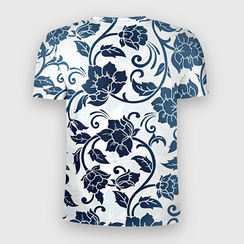 Мужская спорт-футболка Гжелевые цветы / 3D-принт – фото 2
