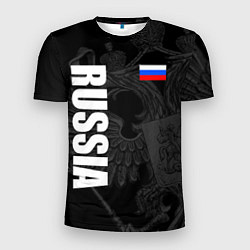 Футболка спортивная мужская RUSSIA - BLACK EDITION, цвет: 3D-принт