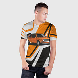Футболка спортивная мужская Оранжевая классика авто, цвет: 3D-принт — фото 2