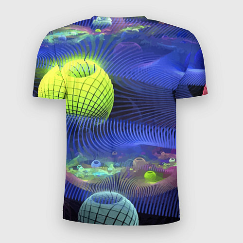 Мужская спорт-футболка Геометрический фрактальный неоновый паттерн Geomet / 3D-принт – фото 2