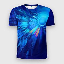 Мужская спорт-футболка Неоновый фрактальный хвост кометы Абстракция Neon