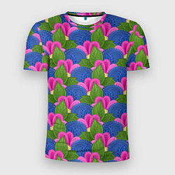 Мужская спорт-футболка Абстрактные цветы паттерн