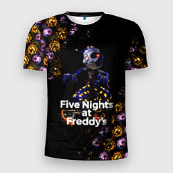 Мужская спорт-футболка Five Nights at Freddys Луна паттерн