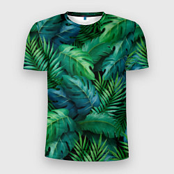 Футболка спортивная мужская Green plants pattern, цвет: 3D-принт