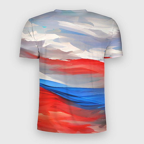 Мужская спорт-футболка Флаг России в красках / 3D-принт – фото 2