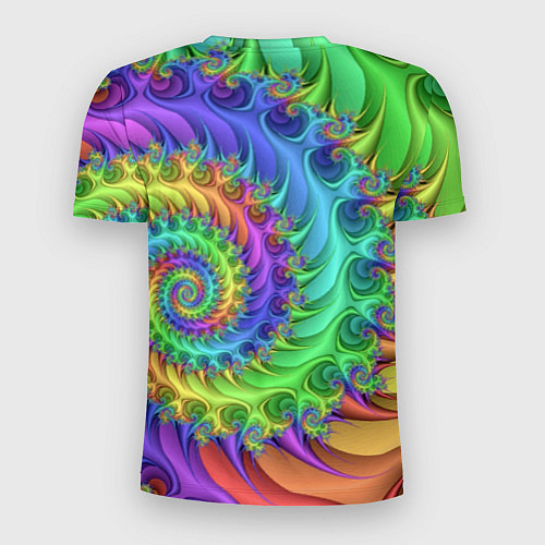 Мужская спорт-футболка Красочная фрактальная спираль Узор Colorful fracta / 3D-принт – фото 2
