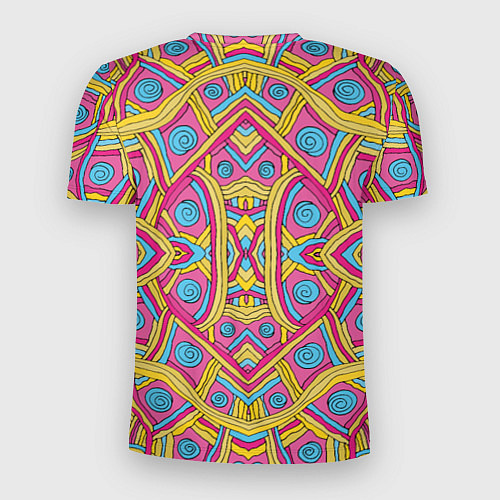Мужская спорт-футболка Разноцветный и яркий узор в дудл стиле / 3D-принт – фото 2