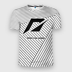 Мужская спорт-футболка Символ Need for Speed на светлом фоне с полосами