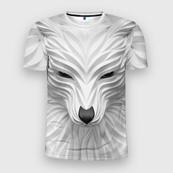 Мужская спорт-футболка Волк - белый