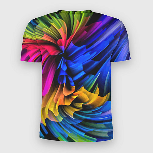Мужская спорт-футболка Абстрактная неоновая композиция Abstract neon comp / 3D-принт – фото 2