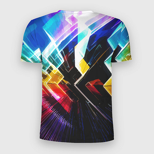 Мужская спорт-футболка Неоновая молния Абстракция Neon Lightning Abstract / 3D-принт – фото 2