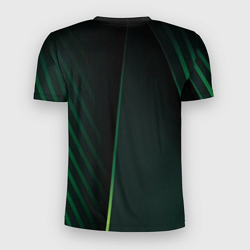Мужская спорт-футболка Зеленые 3D полосы со свечением / 3D-принт – фото 2