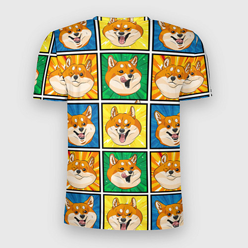 Мужская спорт-футболка Pop art shiba inu / 3D-принт – фото 2