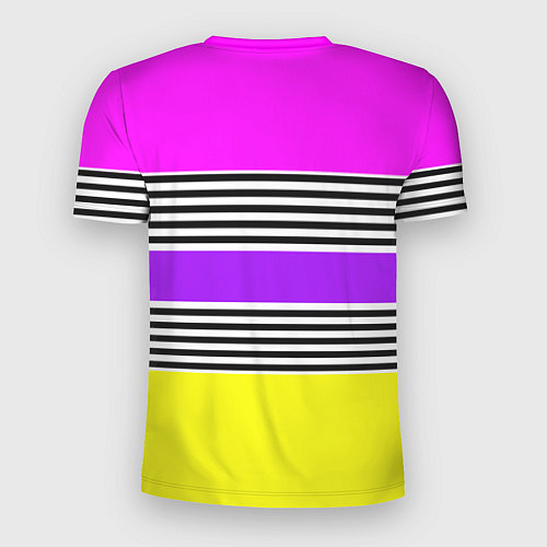 Мужская спорт-футболка Яркие неоновые полосы в сочетании с черно-белыми п / 3D-принт – фото 2