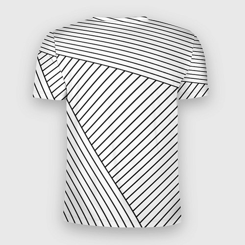 Мужская спорт-футболка Символ Among Us на светлом фоне с полосами / 3D-принт – фото 2