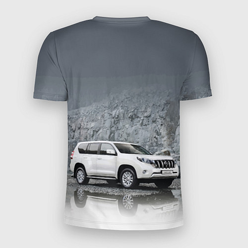 Мужская спорт-футболка Toyota Land Cruiser на фоне скалы / 3D-принт – фото 2