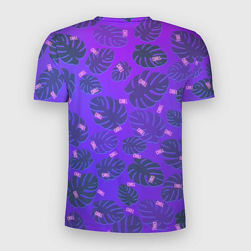 Мужская спорт-футболка Неоновый Chill и пальмовые листья / 3D-принт – фото 2