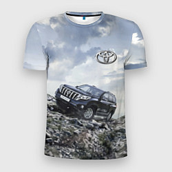Мужская спорт-футболка Toyota Land Cruiser Prado на скальных камнях Mount