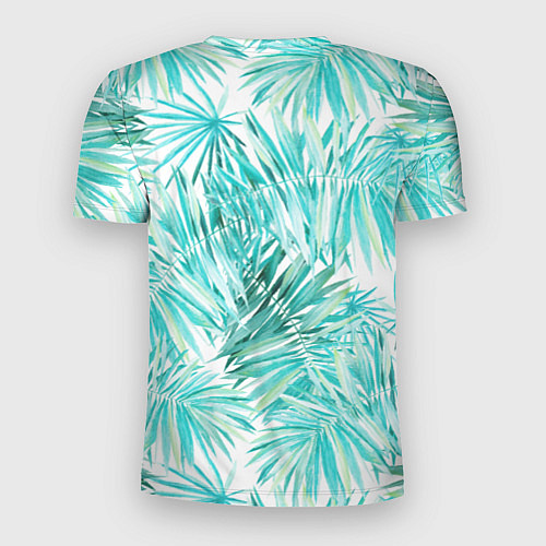 Мужская спорт-футболка Листья Пальмы Нарисованные Акварелью / 3D-принт – фото 2