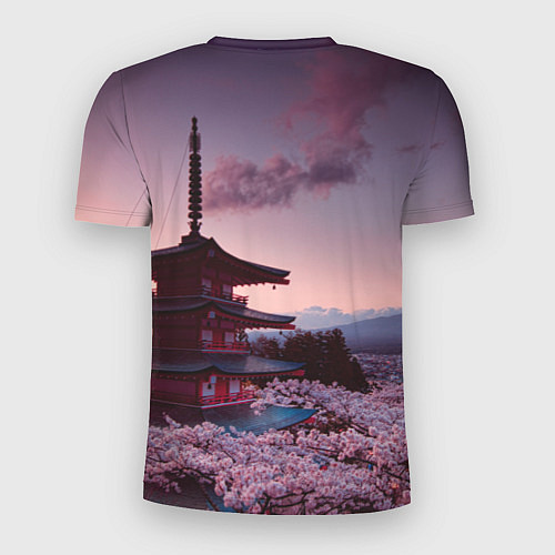Мужская спорт-футболка Цветение сакуры в Японии / 3D-принт – фото 2