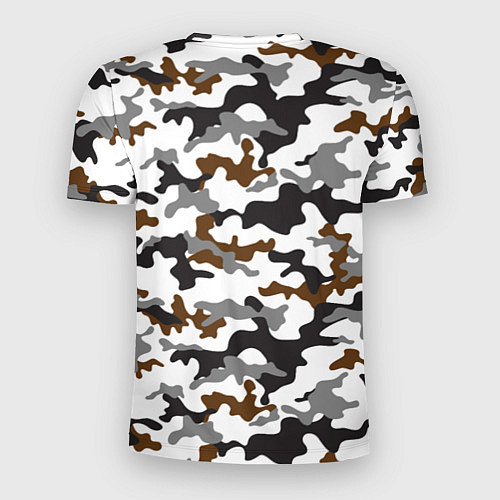 Мужская спорт-футболка Камуфляж Чёрно-Белый Camouflage Black-White / 3D-принт – фото 2