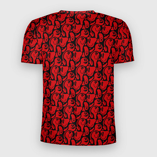 Мужская спорт-футболка Красные психоделический смайлы / 3D-принт – фото 2