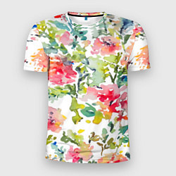 Мужская спорт-футболка Floral pattern Watercolour Summer