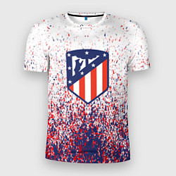 Мужская спорт-футболка Atletico madrid logo брызги красок