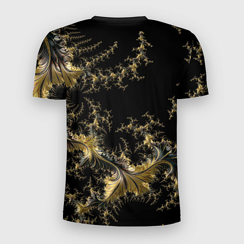 Мужская спорт-футболка Черный с золотым фрактал мини Абстракция / 3D-принт – фото 2