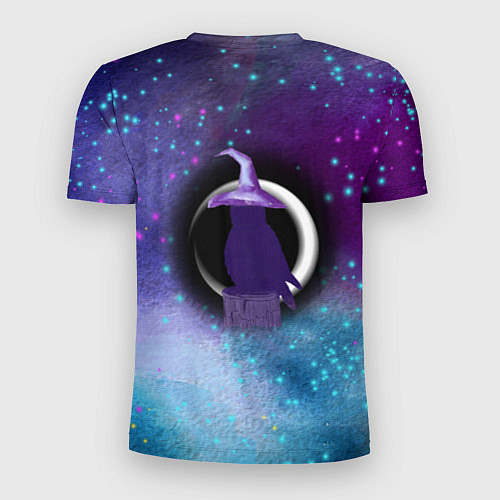Мужская спорт-футболка Сова-колдунья с зельем на фоне ночного неба / 3D-принт – фото 2