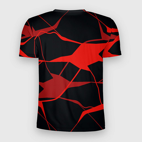 Мужская спорт-футболка Красный самурай с красными разводами / 3D-принт – фото 2